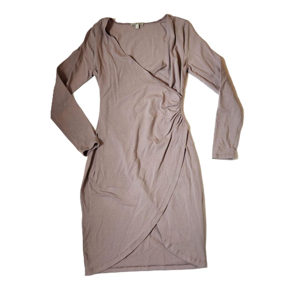 Charlotte Russe Mauve Wrap Dress Women’s Medium V‑Neck Cotton Blend